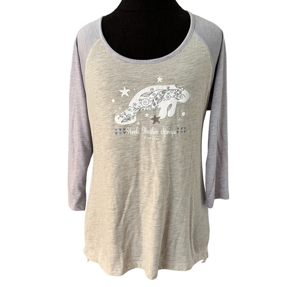 Weeki Wachee Springs Florida Manatee Baseball T Shirt M/L - Picture 1 of 6